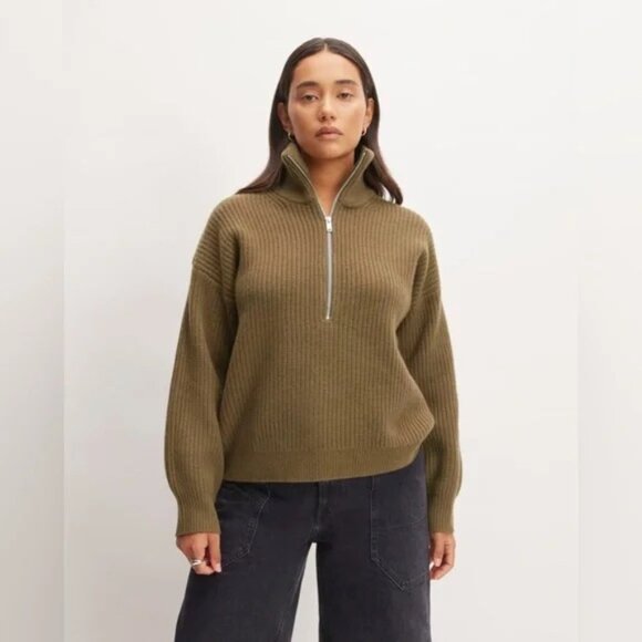 Everlane Olive Green Women's Sweater - Picture 1 of 6